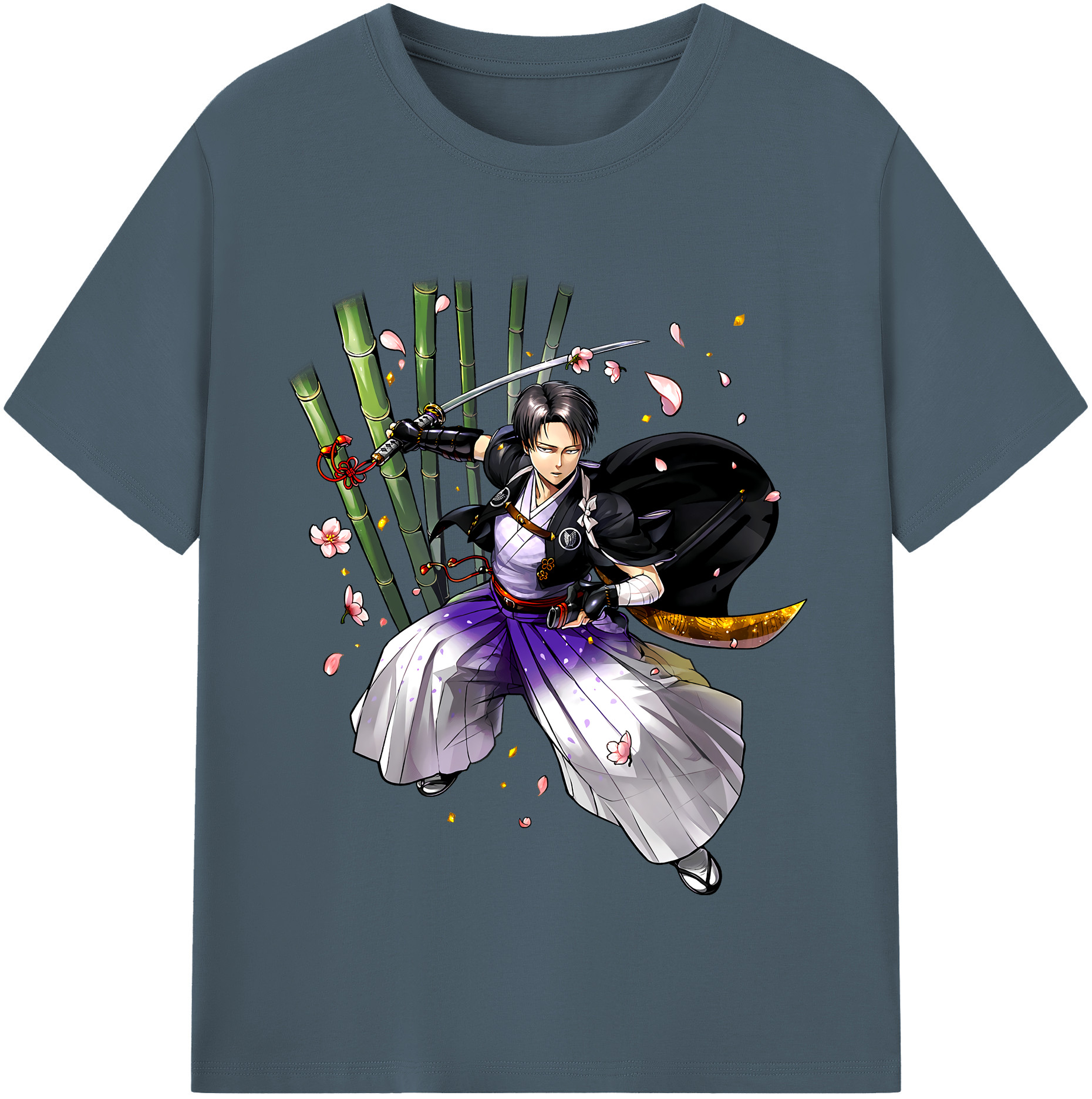 （画像用） 進撃の巨人 リヴァイ·アッカーマン Attack on Titan Levi Ackerman 綿100％半袖Tシャツ（フロントプリント）